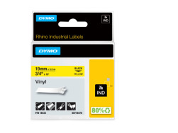 Dymo Rhino etichette industriali in vinile autoadesive 19mm x 5,5m yellow