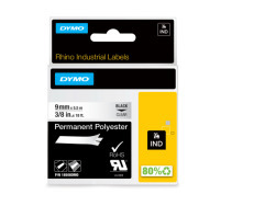 Etichette Cassette Rhino permanente 9 mm x 5,5m transparent