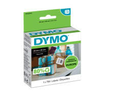 DYMO LW Etichette Multiuso Originali, Autoadesive Rotolo da 750 Etichette Facilmente Staccabili, 25 mm x 25 mm