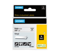 Dymo Rhino etichette industriali in vinile autoadesive 9mm x 5,5m bianco