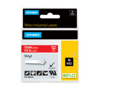 Dymo Rhino etichette industriali in vinile autoadesive  12mm x 5,5m rosso