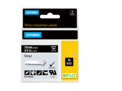 Dymo Rhino etichette industriali in vinile autoadesive  19mm x 5,5m nero