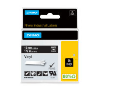 Dymo Rhino etichette industriali in vinile autoadesive  12mm x 5,5m nero