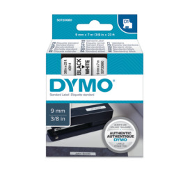 Etichette Cassette Dymo D1  9mm x 7m black/white