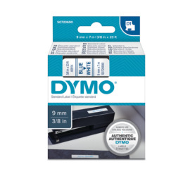 Dymo D1 Standard Labels 9mm x 7m blue/white
