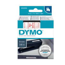 Dymo D1 Standard Labels 9mm x 7m red/white