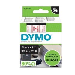 Dymo D1 Standard Labels 9mm x 7m red/white