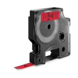 Etichette Cassette Dymo D1  9mm x 7m black/red