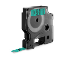 Etichette Cassette Dymo D1  9mm x 7m black/green