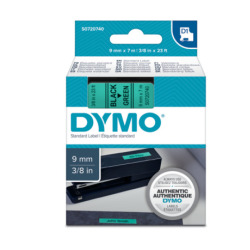 Dymo D1 Standard Labels 9mm x 7m black/green