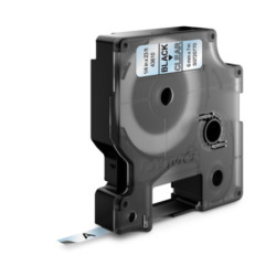 Dymo D1 Standardetiketten, 6mm x 7m black/transparent