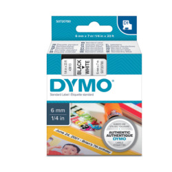 Dymo D1 Standardetiketten, 6mm x 7m black/white