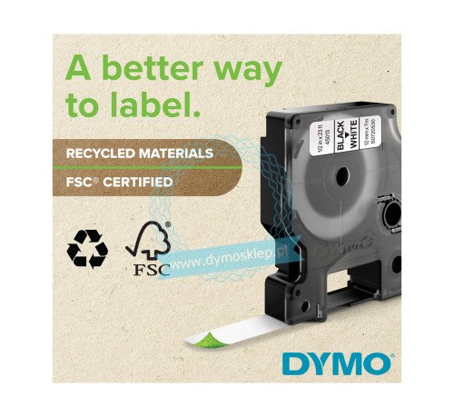 Dymo D1 - Ruban d'étiquettes auto-adhésives - 1 rouleau (12 mm x 7 m) -  fond transparent écriture noire Pas Cher