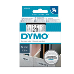 Dymo D1 Standard Labels 12mm x 7m black/white