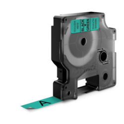 Etichette Cassette Dymo D1 12mm x 7m black/green
