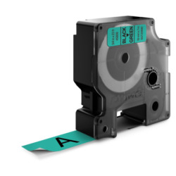 Etichette Cassette Dymo D1 19mm x 7m black/green