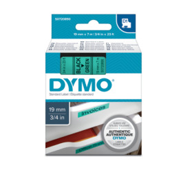 Etichette Cassette Dymo D1 19mm x 7m black/green