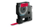 Etichette Cassette Dymo D1  9mm x 7m black/red