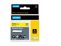 Rhino flexible nylon labels 24 mm x 3,5m - black/white (Rhino 6000)