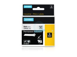 Rhino Permanent labels 6mm x 5,5m - Polyester, transparent