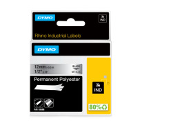 Rhino Permanent labels 12mm x 5,5m - Polyester