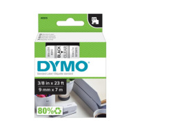 Etichette Cassette Dymo D1  9mm x 7m black/transparent