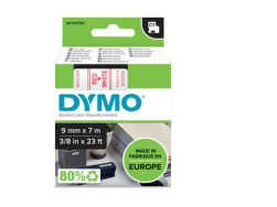 Dymo D1 Standard Labels 9mm x 7m red/white