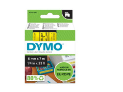 Dymo D1 Standardetiketten, 6mm x 7m black/yellow