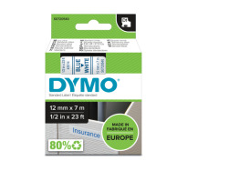 Dymo D1 Standard Labels 12 mm x 7m blue/white