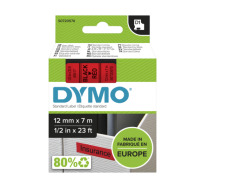 Dymo D1 Standard Labels 12mm x 7m black/red
