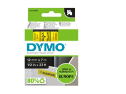 Dymo D1 Standard Labels 12mm x 7m black/yellow