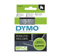 Dymo D1 Standard Labels 12 mm x 7m white/transparent