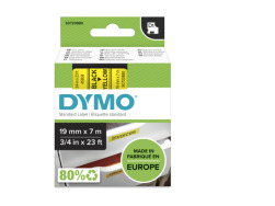 Dymo D1 Standard Labels 19mm x 7m black/yellow