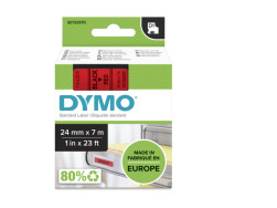 Dymo D1 Standard Labels 24mm x 7m black/red